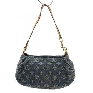 Louis Vuitton Pleaty Monogram Denim Handbag Blue